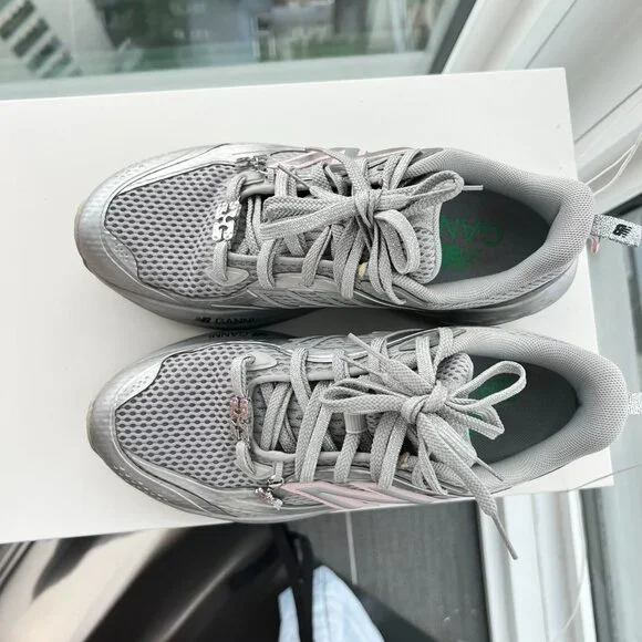 GANNI x New Balance Silver and Pink FFT Trainers - Picture 6 of 9
